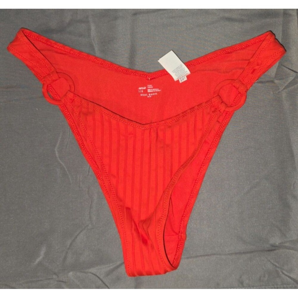 Aerie Red Cheeky Swim Bathing Suit Bottom Size Large L New no Tags